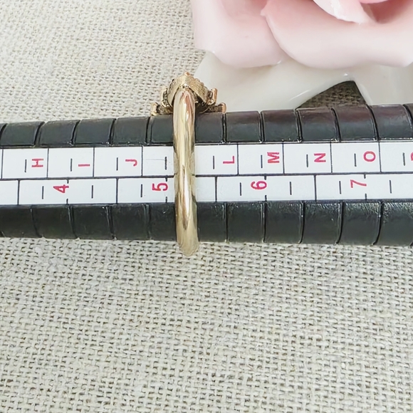 VINTAGE Avon Faux Pearl Turquoise Gold Tone Ring - Picture 5 of 5